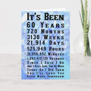 60th Diamond Wedding Anniversary Card
