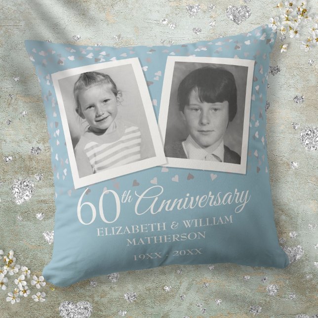 60th Diamond Wedding Anniversary Child Photos  Cushion (60th Diamond Wedding Anniversary Child Photos Throw Pillow)
