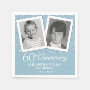 60th Diamond Wedding Anniversary Child Photos Napkin