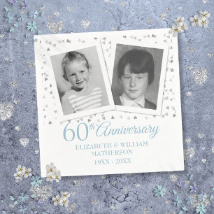 60th Diamond Wedding Anniversary Child Photos Napkin
