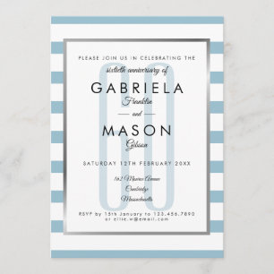 60th Diamond Wedding Anniversary Classic Art Deco  Invitation