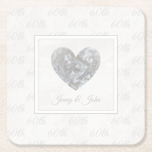60th Diamond Wedding anniversary coaster