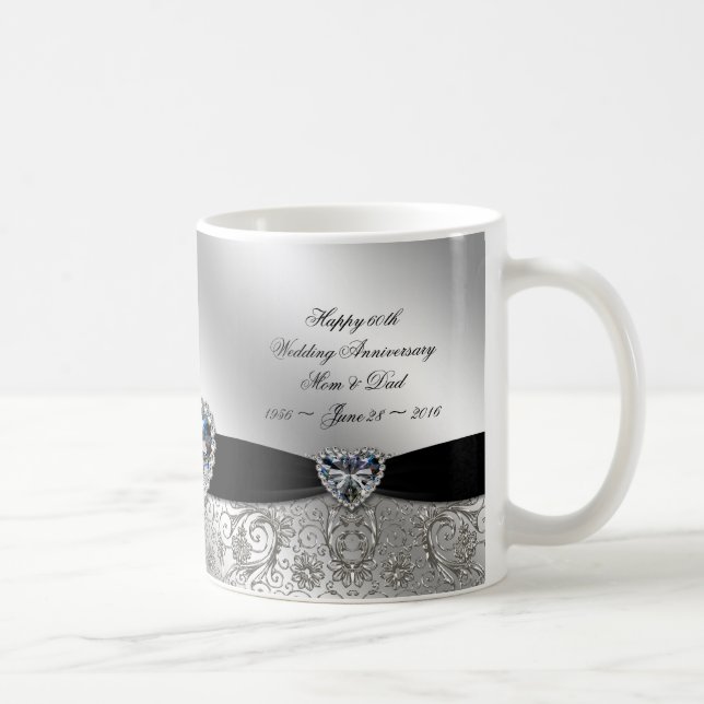 60th Diamond Wedding Anniversary Coffee Mug (Right)