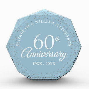 60th Diamond Wedding Anniversary Confetti Photo Block