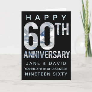 60th Diamond Wedding Anniversary Custom Made Card
