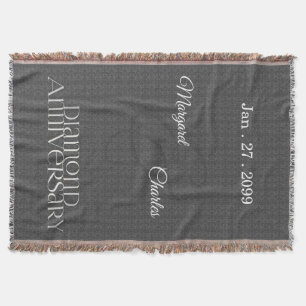 60th Diamond Wedding Anniversary   Custom Throw