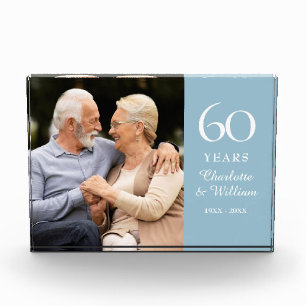 60th Diamond Wedding Anniversary Elegant Photo Block