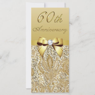 60th Diamond Wedding Anniversary Faux Gold Sequins