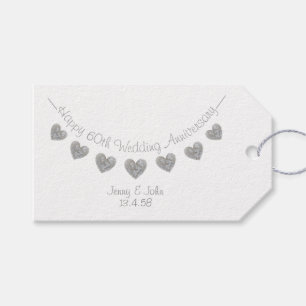 60th Diamond Wedding Anniversary gift tag