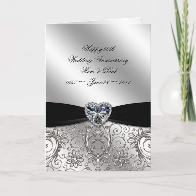 60th Diamond Wedding Anniversary Greeting Card (Front)
