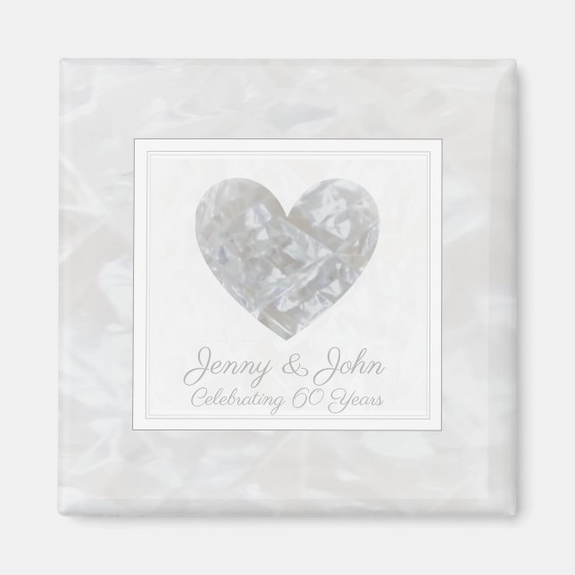 60th diamond wedding anniversary heart custom magnet (Front)