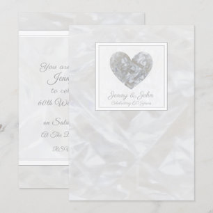 60th Diamond Wedding anniversary heart invite