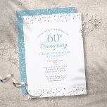 60th Diamond Wedding Anniversary Love Hearts Invitation<br><div class="desc">Featuring delicate confetti love hearts,  you can personalise this stylish invitation with your special sixty-diamond anniversary details in chic lettering. Designed by Thisisnotme©</div>