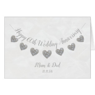 60th Diamond Wedding anniversary mum & dad card