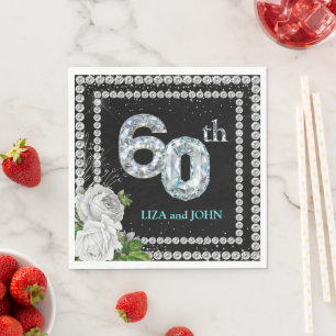60th Diamond Wedding Anniversary Napkin