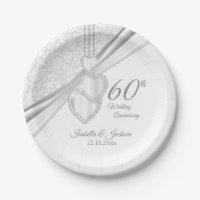 60th Diamond Wedding Anniversary on White