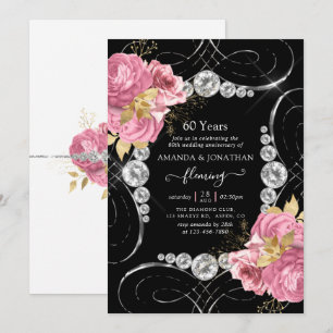 60th Diamond Wedding Anniversary Party Invitation