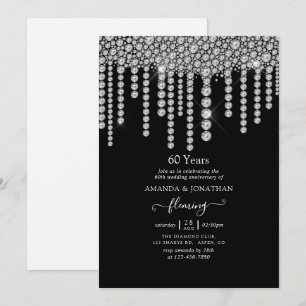 60th Diamond Wedding Anniversary Party Invitation