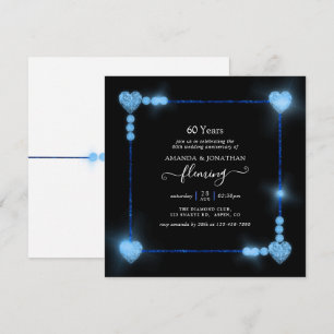 60th Diamond Wedding Anniversary Party Invitation