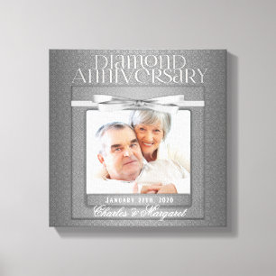 60th Diamond Wedding Anniversary Photo Canvas Print