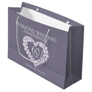 60th diamond wedding anniversary photo gift bag