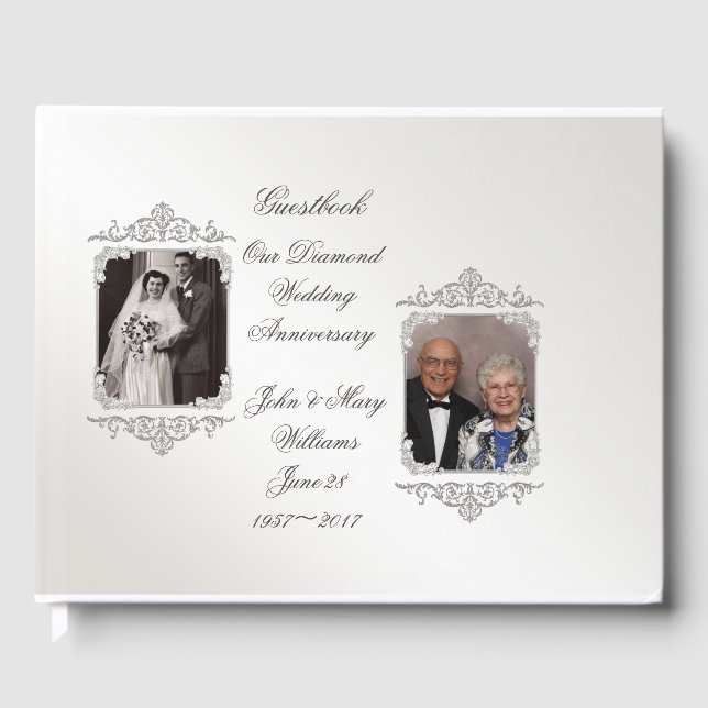 60th Diamond Wedding Anniversary Photo Guestbook (Front)
