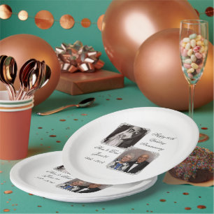 60th Diamond Wedding Anniversary Photo Paper Plate
