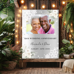 60th diamond wedding anniversary photo welcome poster