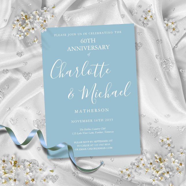 60th Diamond Wedding Anniversary Script Invitation (60th Diamond Wedding Anniversary Script Invitation)