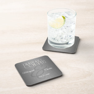 60th Diamond Wedding Anniversary Silver Damask Coaster