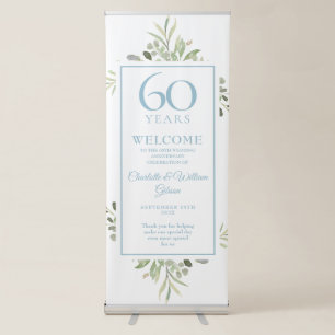 60th Diamond Wedding Anniversary Welcome Retractable Banner