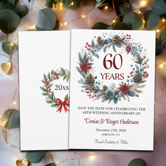60th Diamond Wedding Anniversary Winter Save The Date (Creator Uploaded)