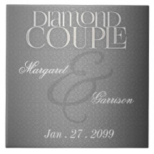 60th Diamond Wedding Anniversary with Names Date