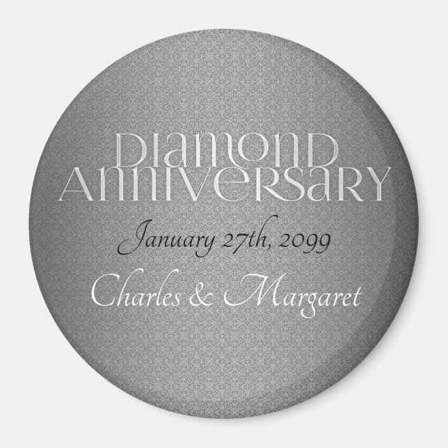 60th Diamond Wedding Annivsersary Magnet (Front)