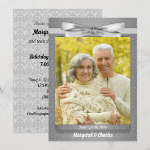 60th Diamond Wedding Anny Photo Party Invitation