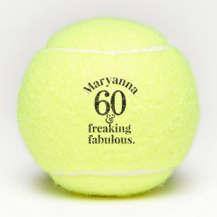 60th Fabulous Birthday Personalised Funny Tennis Balls