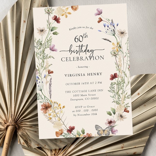 60th Floral Birthday Invitation (Creator Uploaded)