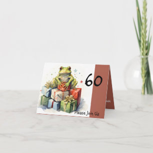 60th Frog Holiday Birthday Invitation