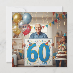 60th funny Grandpa with Giant birthday cards