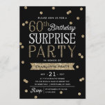 60th Glitter Confetti Surprise Party Invitation<br><div class="desc">This chic and stylish 60th Birthday Surprise Party invitation features an elegant faux rose gold glitter confetti theme with modern typography. Customise background colour to match event theme colour. For an even more memorable invitation select a die-cut shape, textured paper or a double thick paper. For a custom birthday year,...</div>