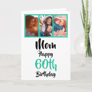 60th happy birthday Mum photo collage Card