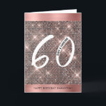 60th Happy Birthday Trendy Chic Card<br><div class="desc">Modern trendy 60th birthday card featuring calligraphy script sweet and number 60 on a rose gold & black shimmer background. Click customize further to add your message inside.</div>