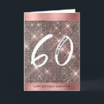 60th Happy Birthday Trendy Chic Card<br><div class="desc">Modern trendy 60th birthday card featuring calligraphy script sweet and number 60 on a rose gold & black shimmer background. Click customize further to add your message inside.</div>