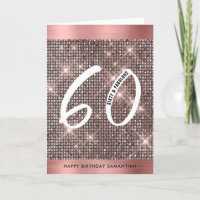 60th Happy Birthday Trendy Chic Card