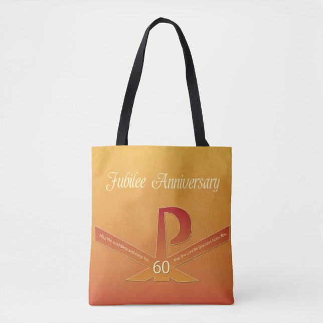 60th Jubilee Anniversary Nun Pax Cross, Orange and Tote Bag (Front)