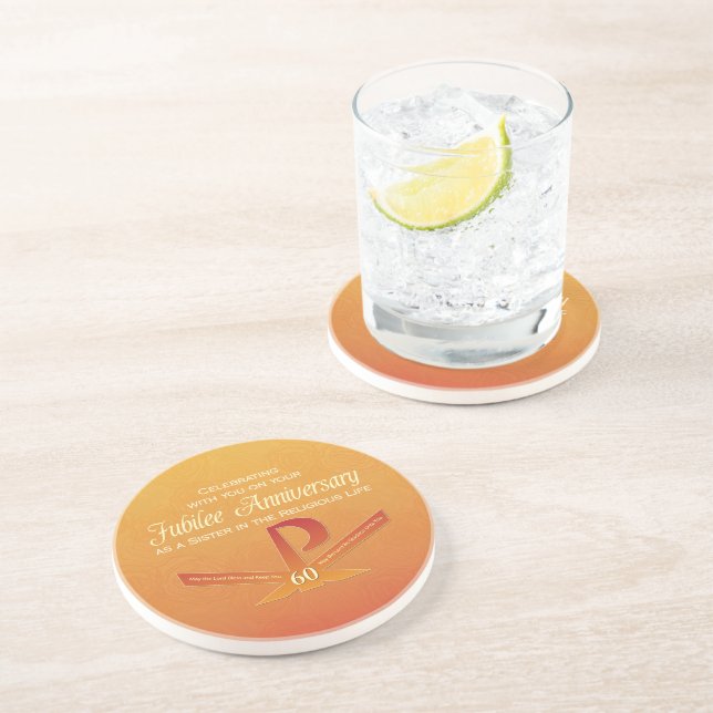 60th Jubilee Anniversary Nun Pax Cross, Orange Coaster (Side)