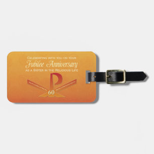 60th Jubilee Anniversary Nun Pax Cross, Orange Luggage Tag