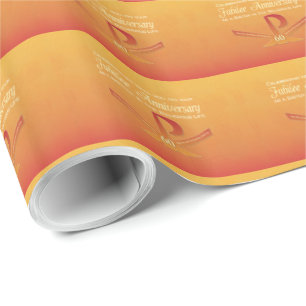 60th Jubilee Anniversary Nun Pax Cross, Orange Wrapping Paper
