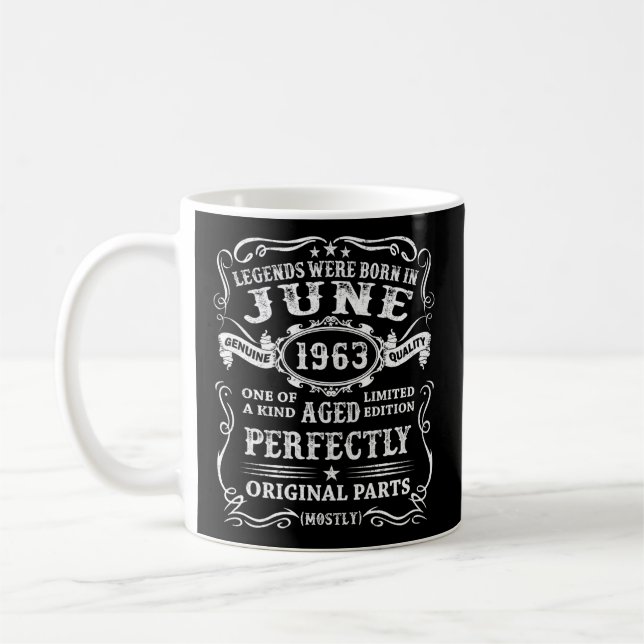 60Th Legends Born In June 1963 60 Coffee Mug (Left)