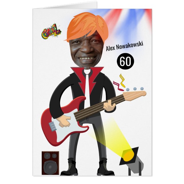 60th Mens Birthday Guitar Funk Rockstar Funny Joke (Front)